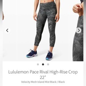 Lululemon Pace Rival High-Rise Crop 22" Size 6